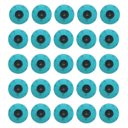 Aluminum Oxide Roll Lock Sanding Discs 3 Inch 36 Grit - 25 Pack