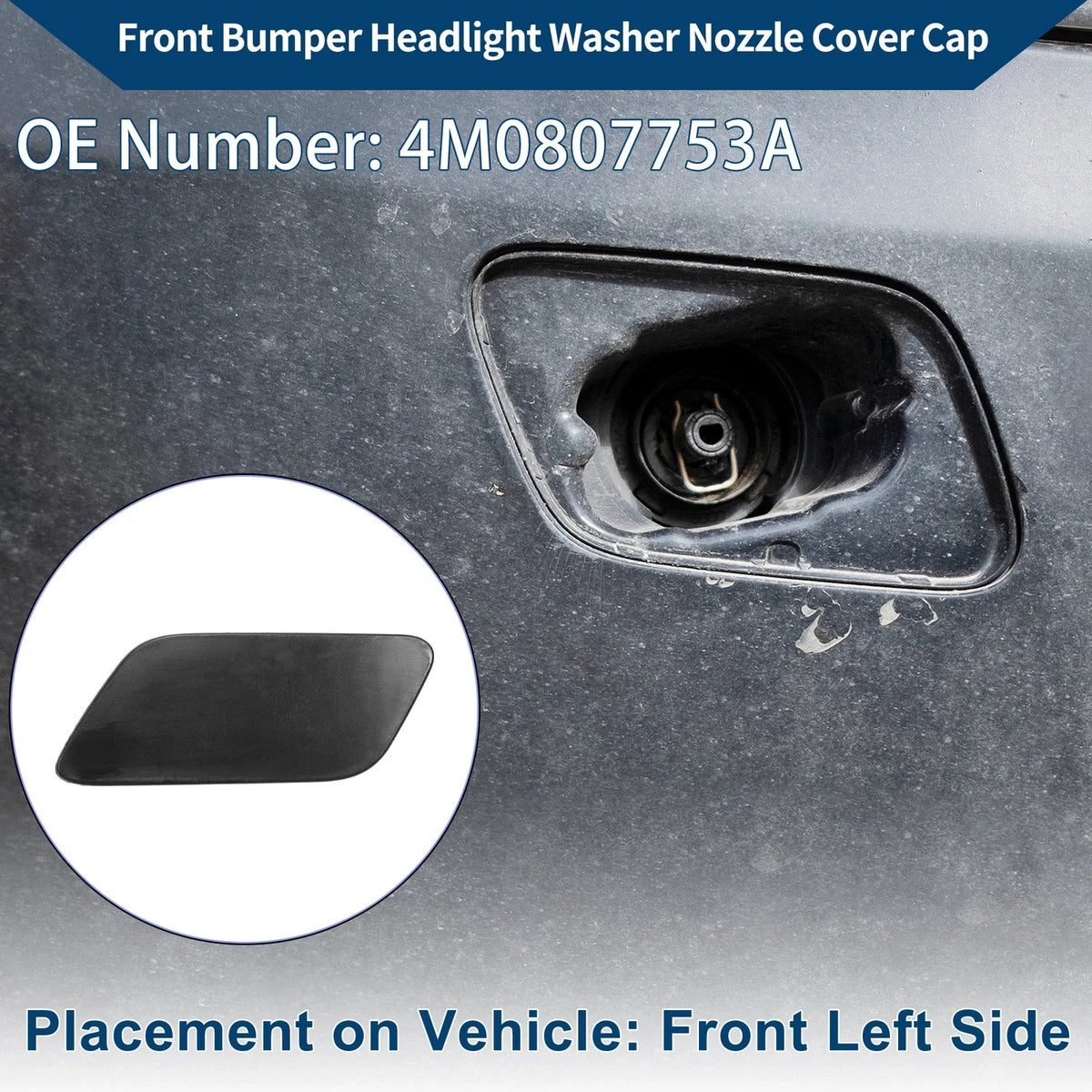 Front Left Washer Nozzle Cover Cap for Audi Q7 (2016–2021) 1 Pcs