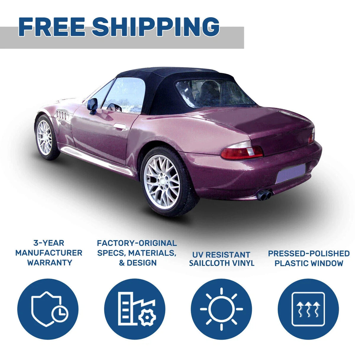Soft Top with Plastic Window for Z3 Convertible (1996-2002)