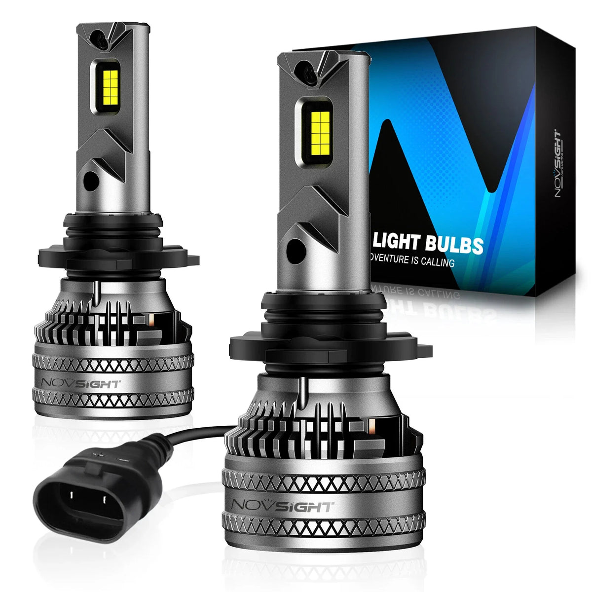NOVSIGHT 9005 LED Headlight Bulbs (2-Pack) - 6500K, 40000LM, 200W