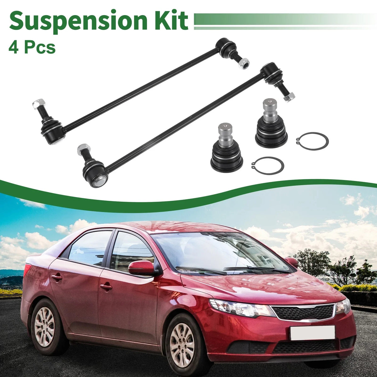 4X Front Suspension Kit Sway Bar Link Lower Ball Joint for Kia Sorento (2011–2013)