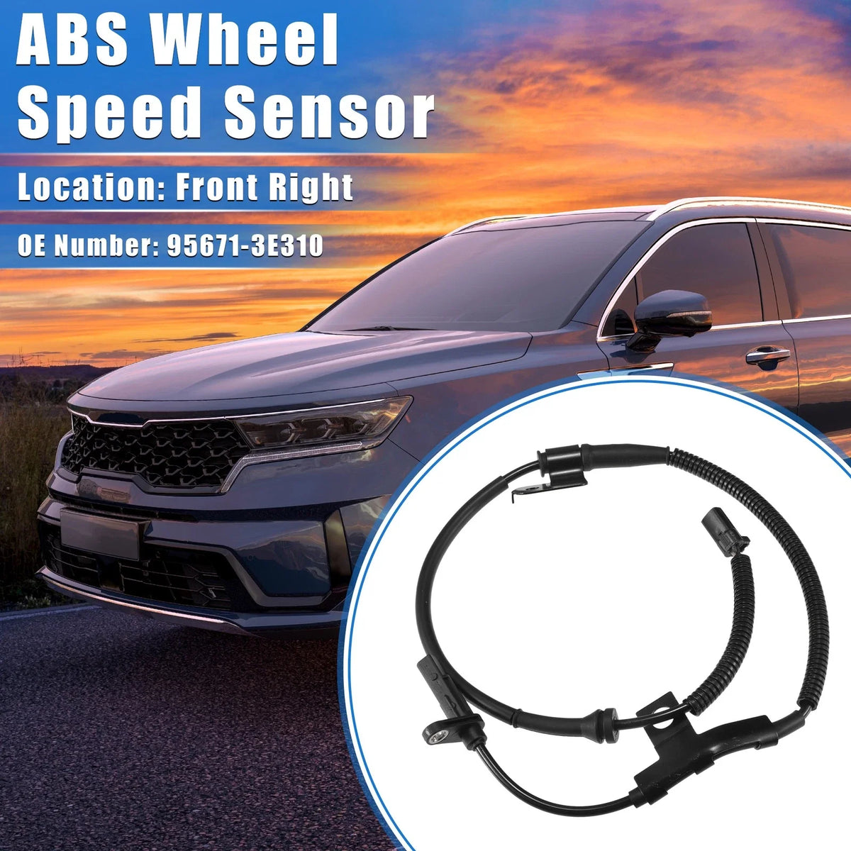 ABS Wheel Speed Sensor for Kia Sorento (2007–2009) Front Right No. 95671-3E310