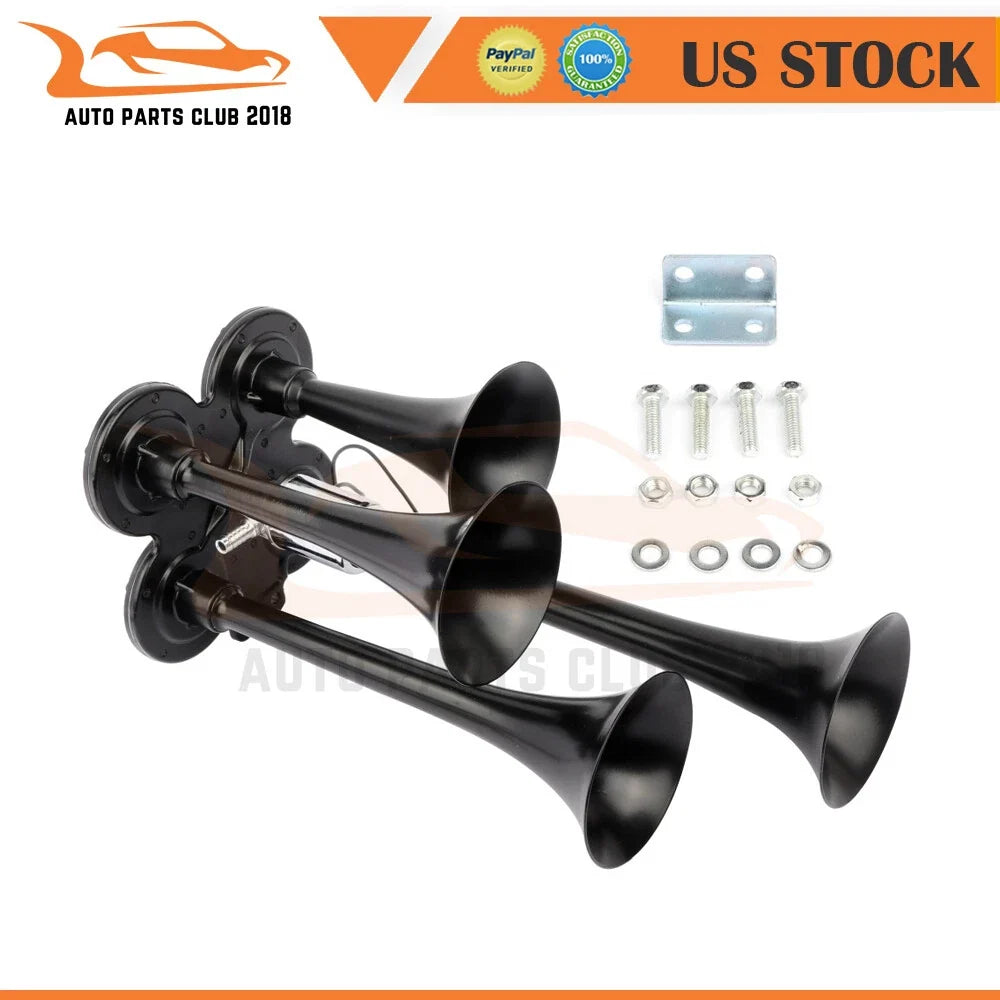 Universal 12V Loud Train Air Horn Set of 4 for Truck Pickup SUV
