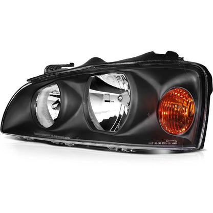 Pair of Headlight Assemblies for Hyundai Elantra 2004-2006, Black Housing