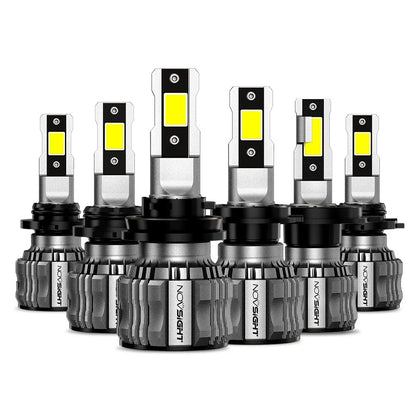 LED Headlight Bulb Set 4pcs 9005 9006 H4 H7 H11 H13 15000LM 6500K