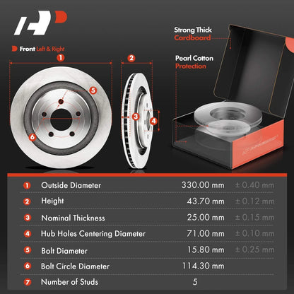 Rear Brake Pads and Disc Rotors Set for Ford Mustang (2015–2021)