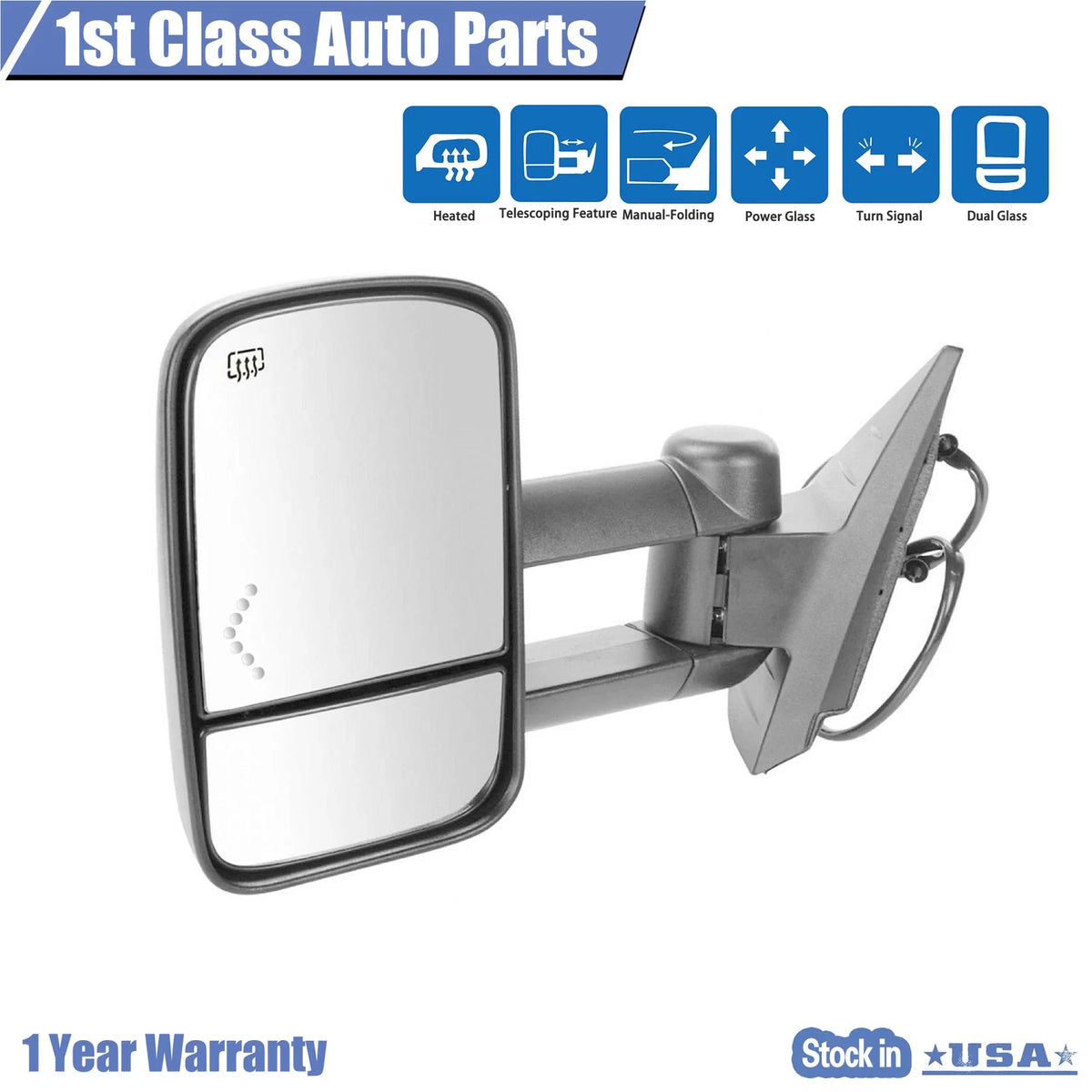 Left Heated Signal Towing Side View Mirror for GMC Silverado (2007–2014)