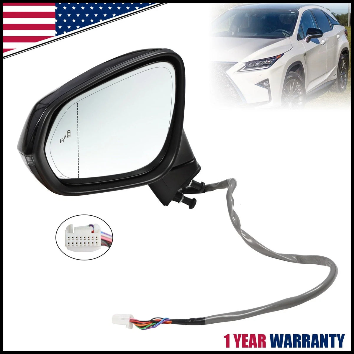 Left Side Power Mirror for Lexus RX350L RX450h 2016-2022