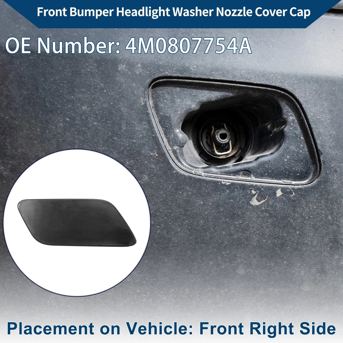 Front Right Washer Nozzle Cover Cap for Audi Q7 (2016–2021) 1 Pcs