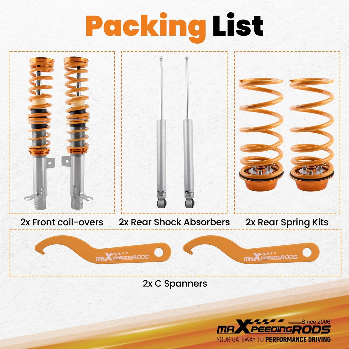Coilovers Lowering Suspension Kit for Ford Focus MK1 (1998-2004)