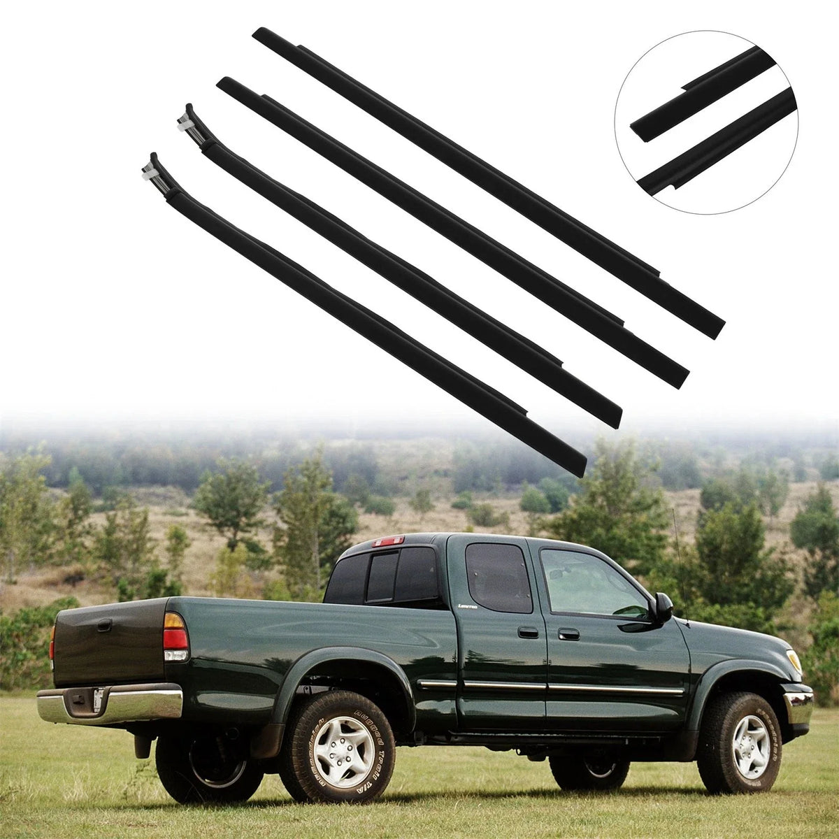 Weatherstrip Seal Belt Set for Front & Rear Windows - Tundra 2000-2006