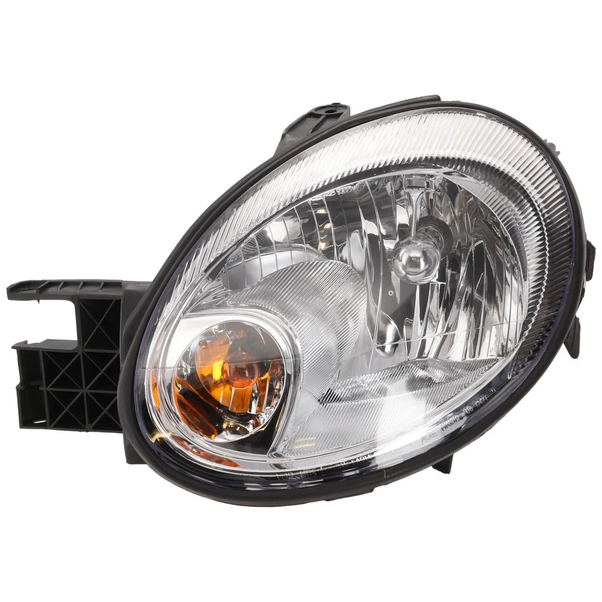 Halogen Headlight for Dodge Neon (2003–2005) Left Side Chrome Housing, Bulb