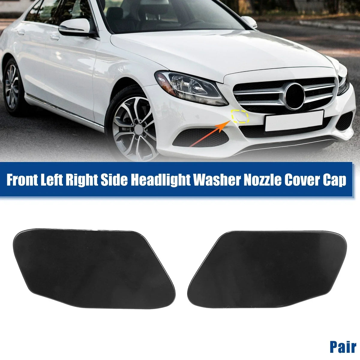 Pair of Headlight Washer Nozzle Covers for BMW X3 2010-2017 Front