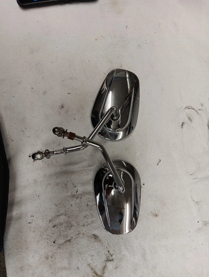 Set of 2 Teardrop Mirrors for Harley Davidson (OEM, Chrome)