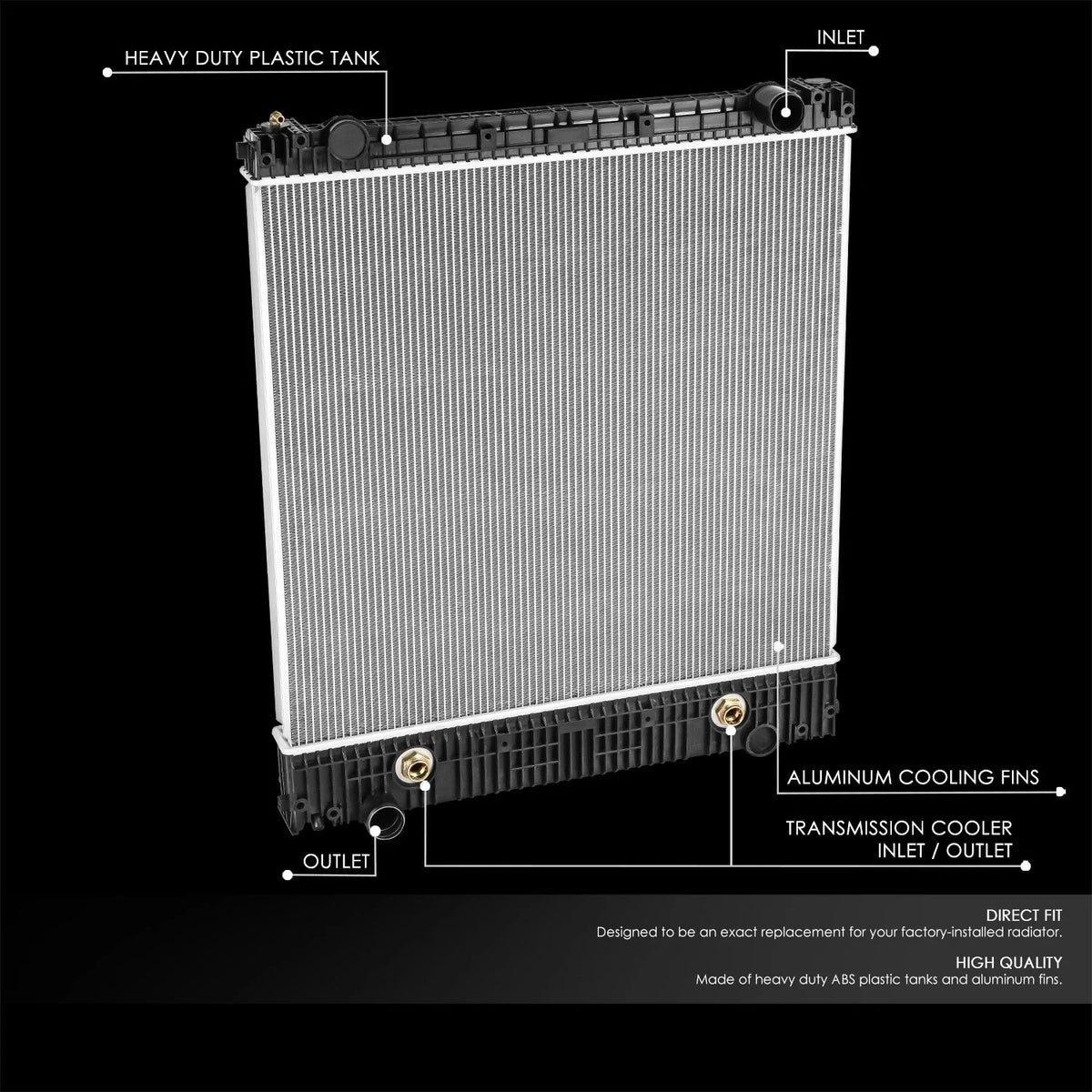 2-Row Aluminum Core Radiator for Freightliner Business Class M2 (2008–2012)
