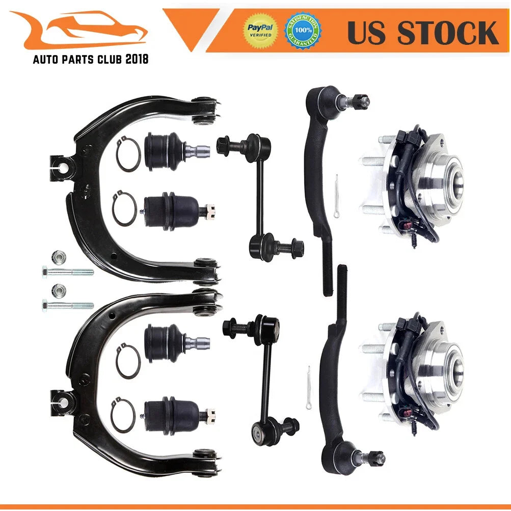 Front Wheel Bearing Upper Control Arm Tie Rod Ends Kit for GMC Envoy