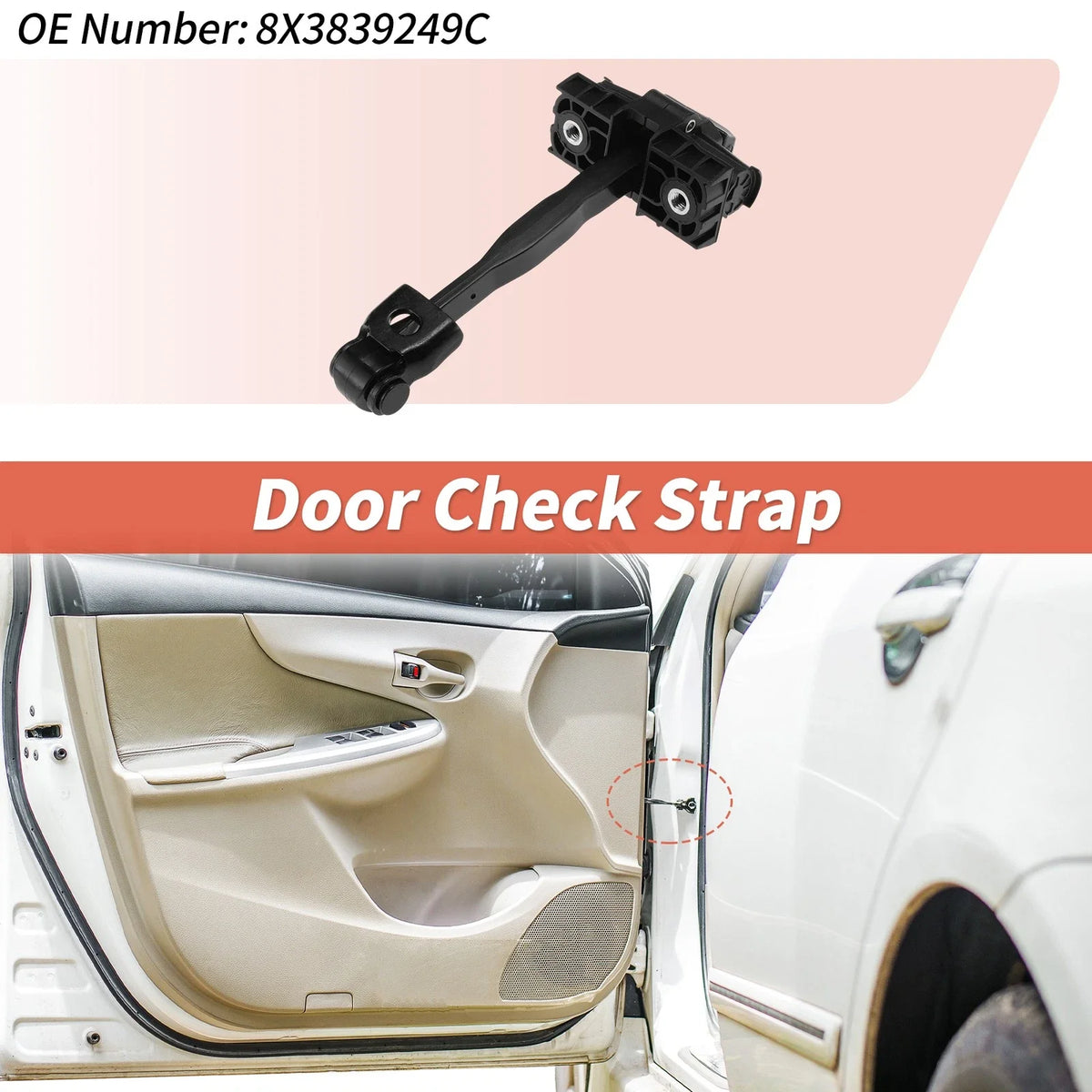 Rear Door Check Strap No.8X3839249C for Audi A1 (2010–2018)