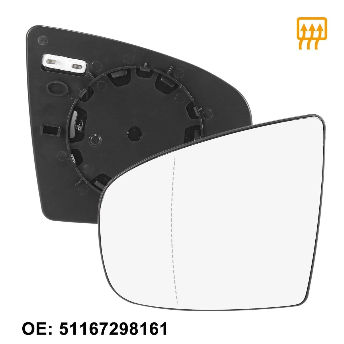 Heated Mirror Glass Replacement Left Side LH for BMW X5 X6 (2007–2013)