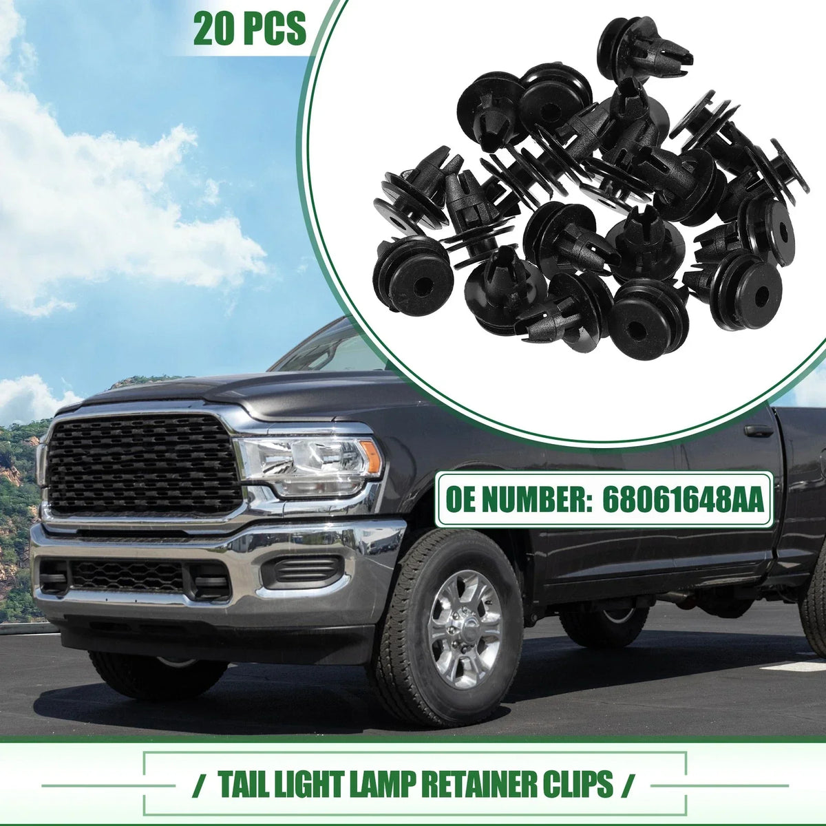 Tail Light Lamp Clips - 20 Retainers for Dodge Ram 1500 (2019-2023)
