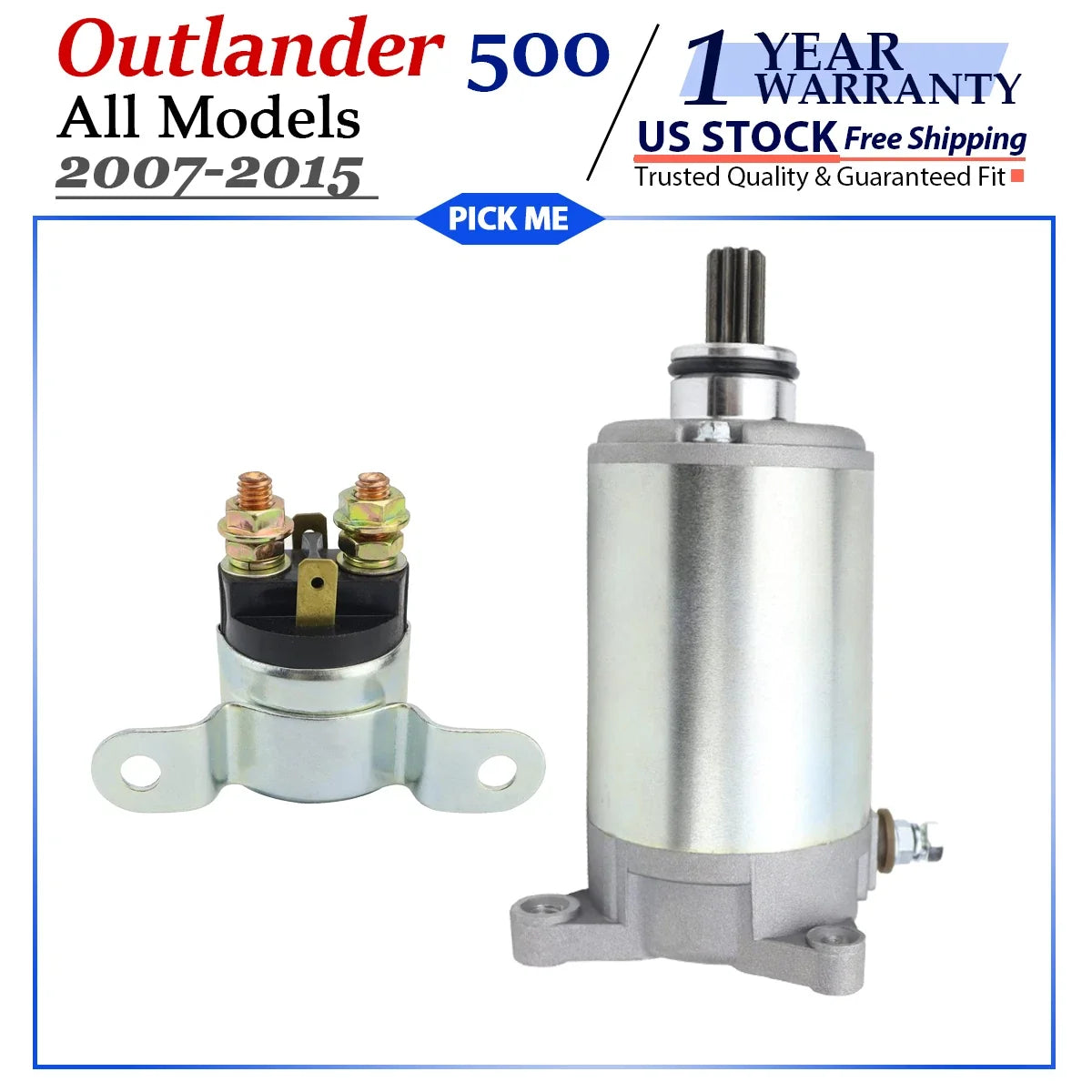 Starter Motor for Can-Am Outlander 500 (2007–2015) w/ Relay