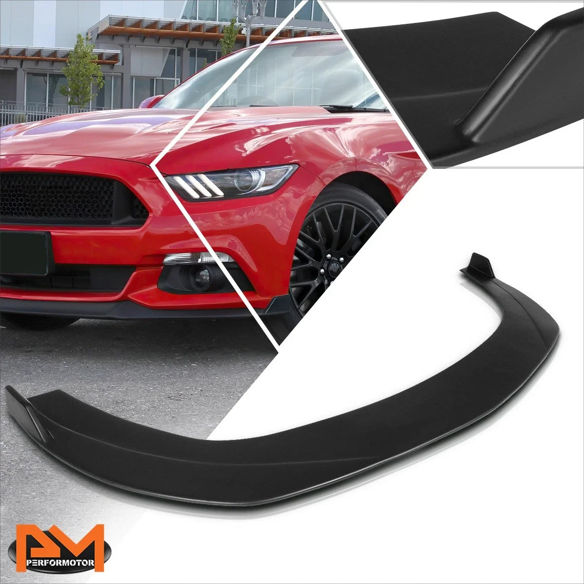 2015–2017 Ford Mustang Matte Black Front Lip Spoiler