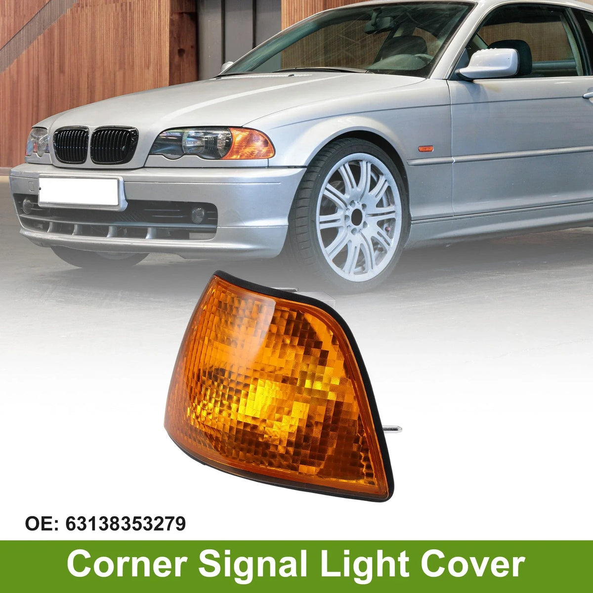 1Pc Left Corner Signal Light Cover for BMW 3 Series (1992–1998) No. 63138353279