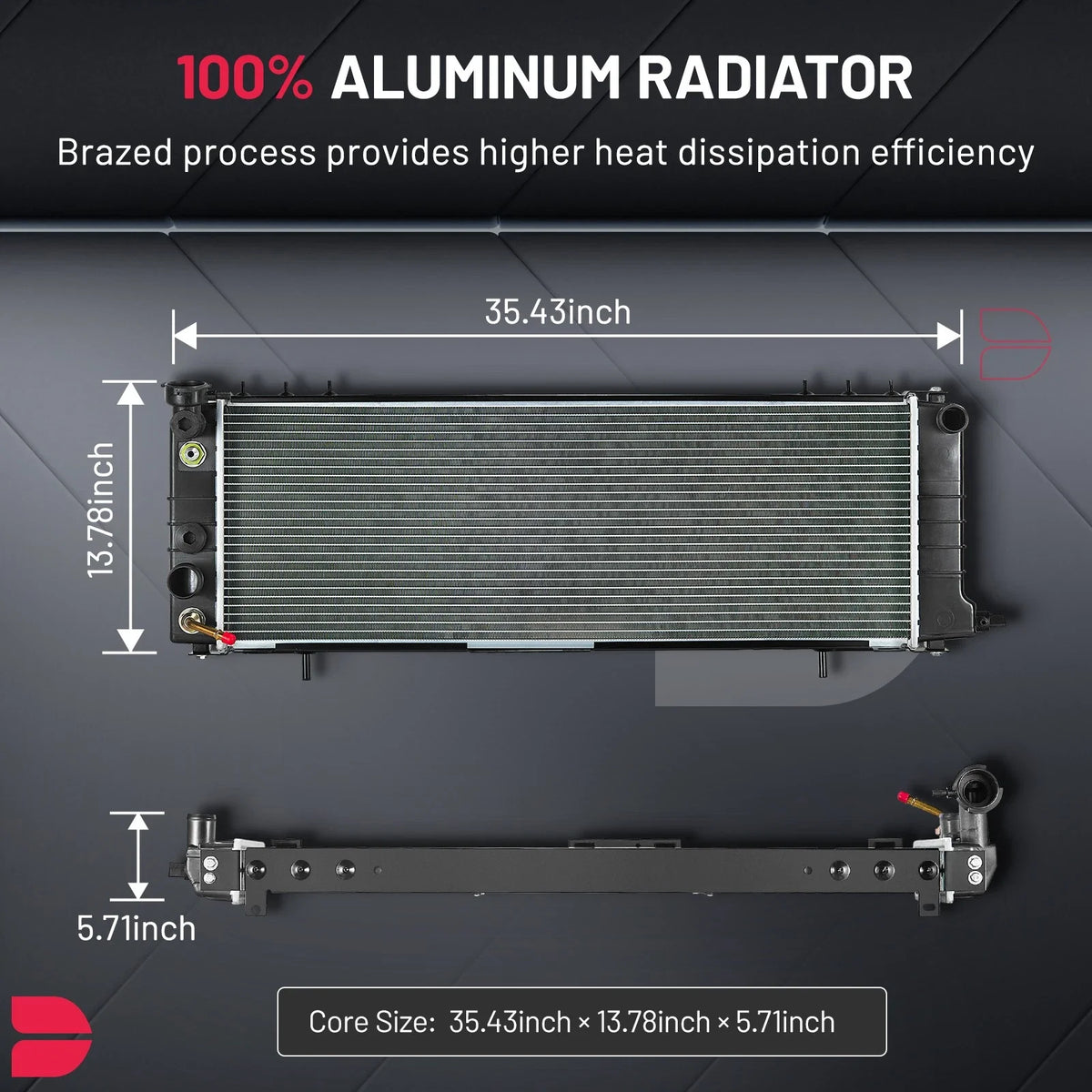 4.0L Aluminum Radiator for Jeep Comanche Cherokee Wagoneer 1987-2001