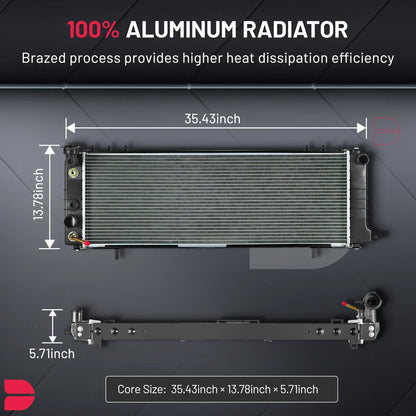 4.0L Aluminum Radiator for Jeep Comanche Cherokee Wagoneer 1987-2001