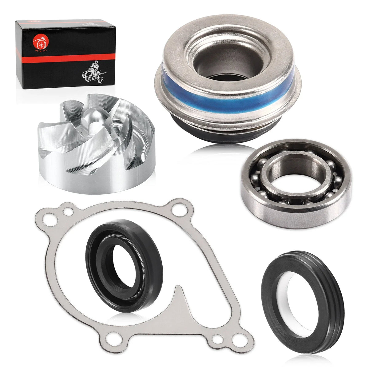 Water Pump Impeller Gasket Seal Bearing Kit for Kawasaki KFX700 KRF750 (2004–2013)