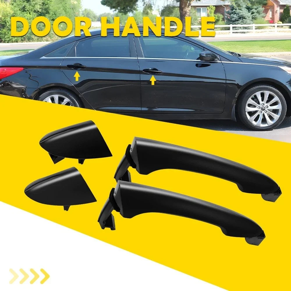 2X Black Exterior Door Handle for Sonata (2011-2015) - Front & Rear
