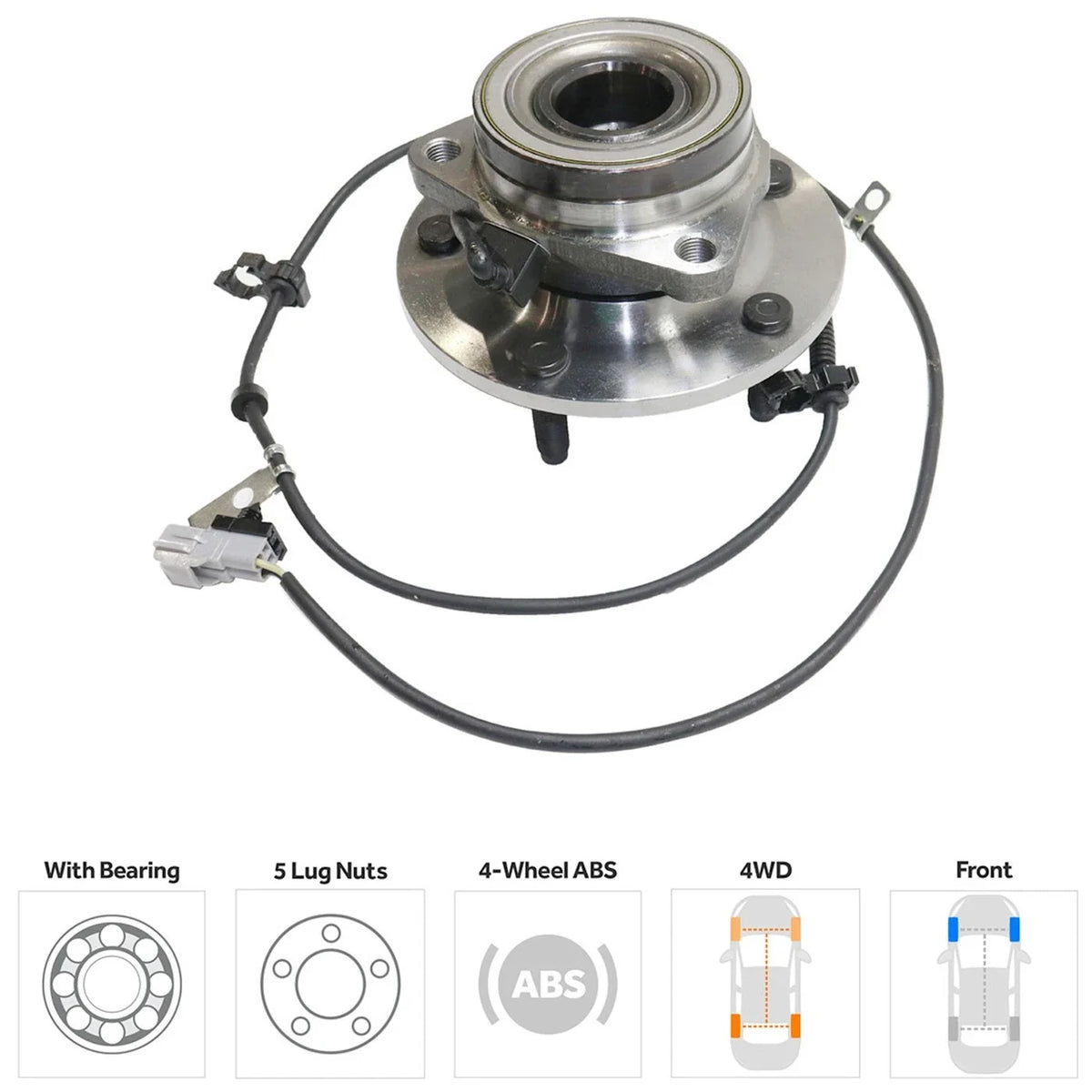 Wheel Hubs for Dodge Ram 1500 (1997–1999) Front Left/Right 4WD ABS