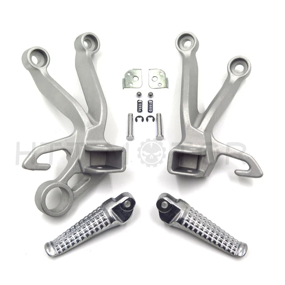 Foot Rest Pegs Brackets for Suzuki GSX-R 1000 (2003–2004) Rear Matte Silver