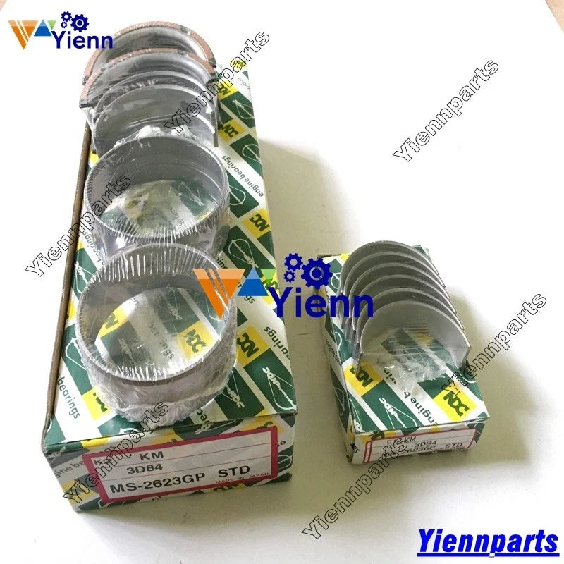 Set of 3 Crankshaft Main Connecting Bearings for Yanmar Engine (3T84, 3T84HLE, 3D84-1)