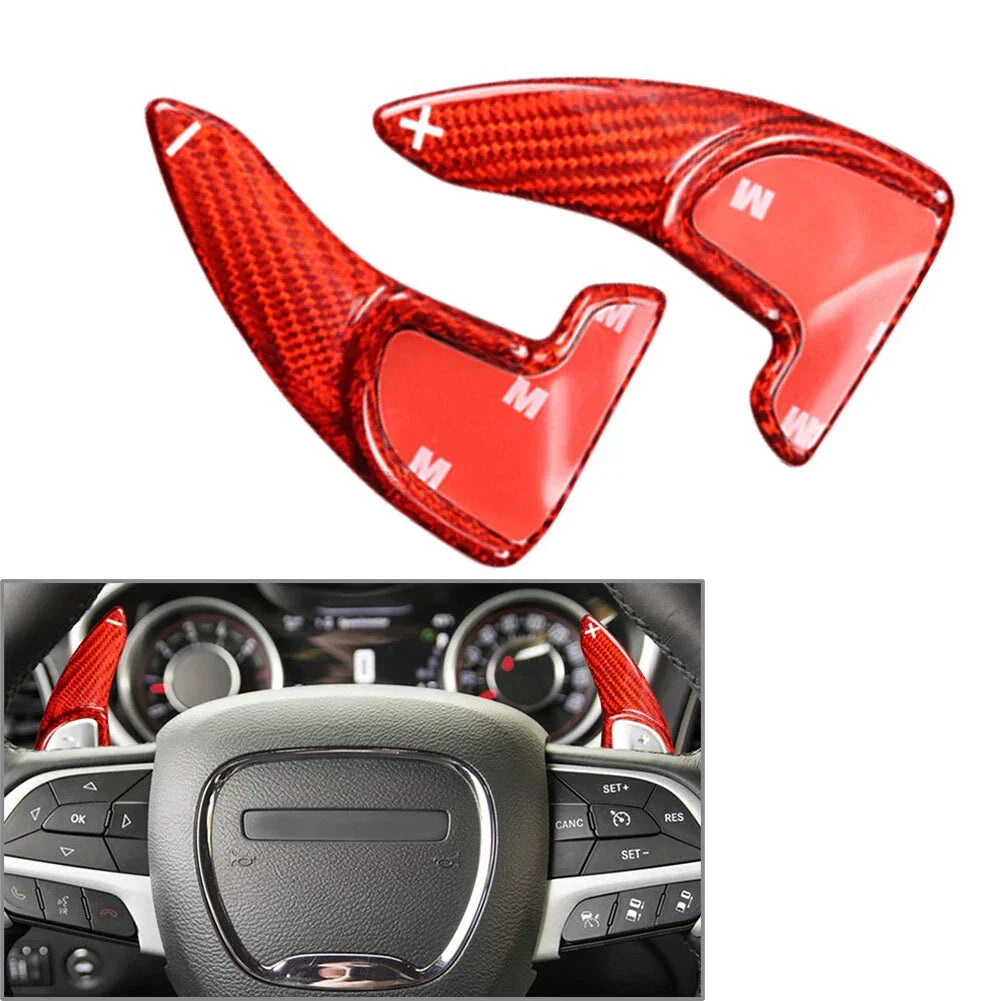 Steering Wheel Shift Paddle - Carbon Fiber Red for Dodge Charger Challenger