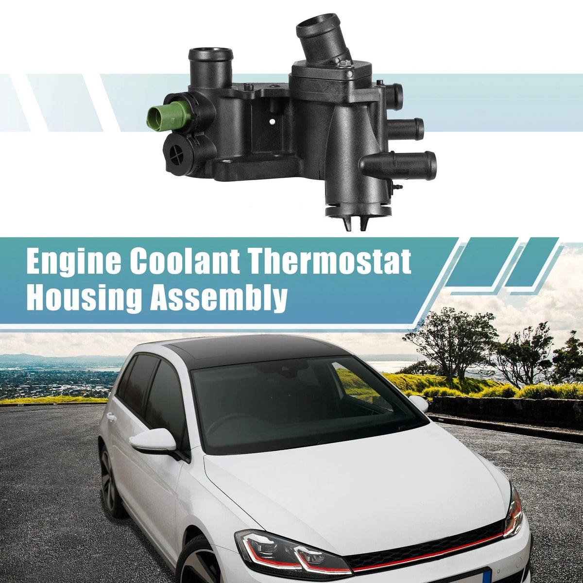 Engine Coolant Thermostat Housing Assembly 032121111BA for Volkswagen Golf (2010–2014)