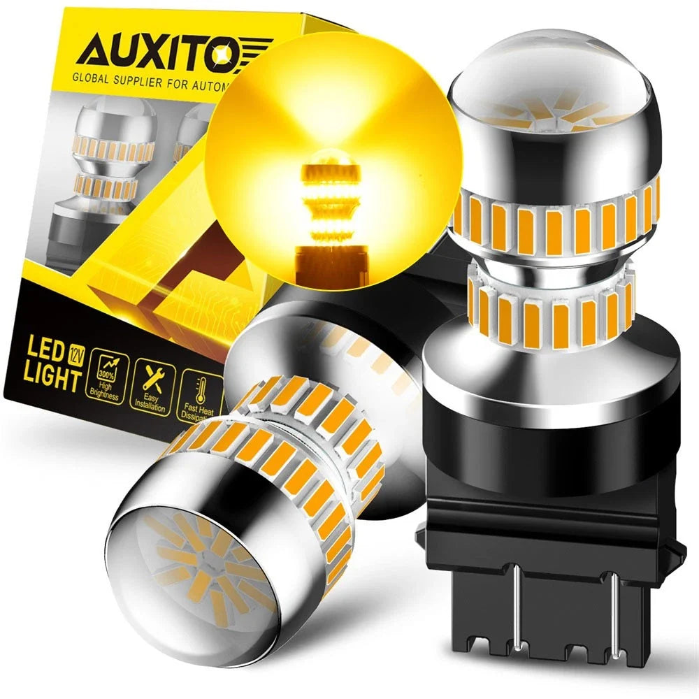 2X 3157 4057 3057 Amber 54SMD LED Turn Signal Parking Light Bulb