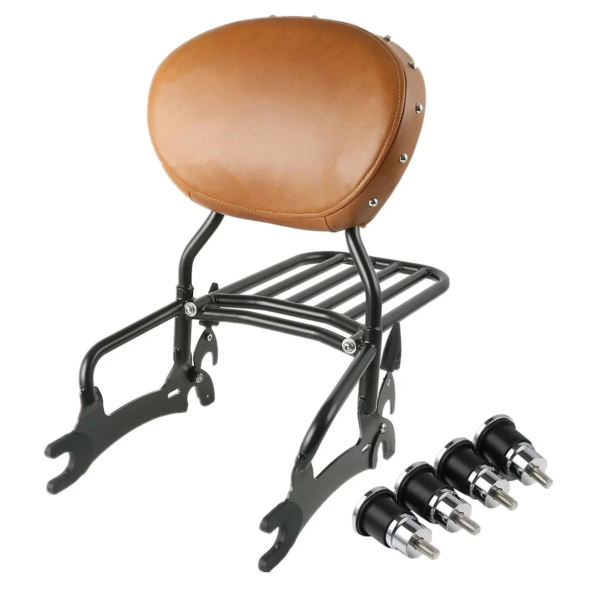 Backrest Sissy Bar Rack 12" & Mount Spools for Indian Chieftain 2017-2022
