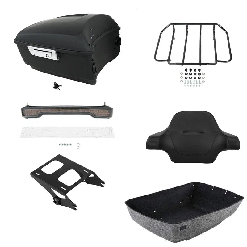 Matte Black Rack Light Mount Trunk Pad for Harley Street Glide 2014-2026