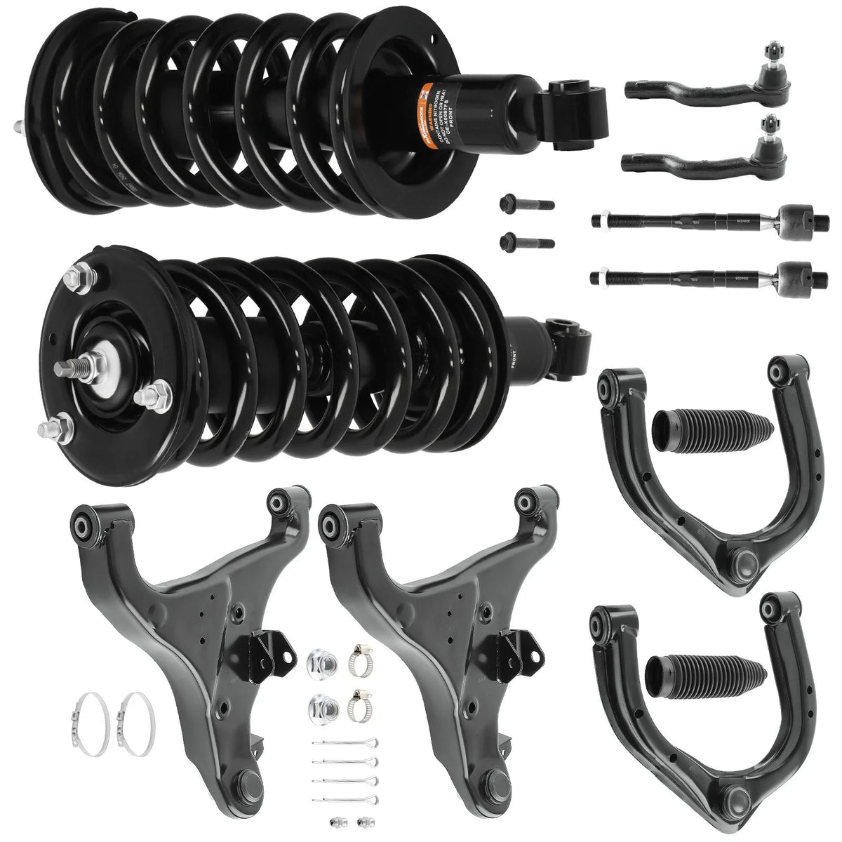 Set of 2 Front Struts with Control Arm Tie Rod for 2004-2015 Nissan Titan
