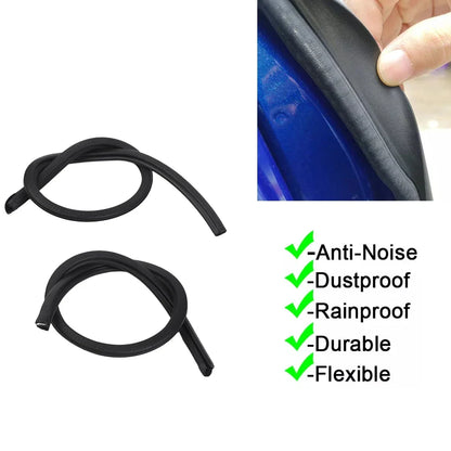 Car Door Noise Reducing Seal Strips - 2X Rubber, Universal Fit