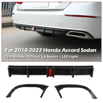 Rear Diffuser + Light in Carbon Fiber Print for Accord Sedan 2018-2022