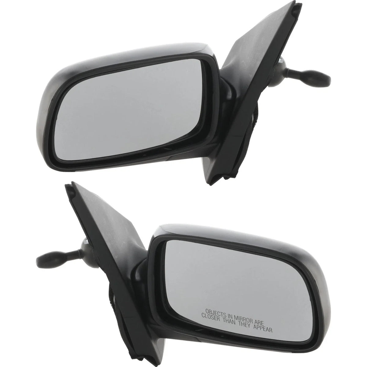 Textured Black Manual Remote Mirrors for 2000-2005 Toyota Echo - Set of 2