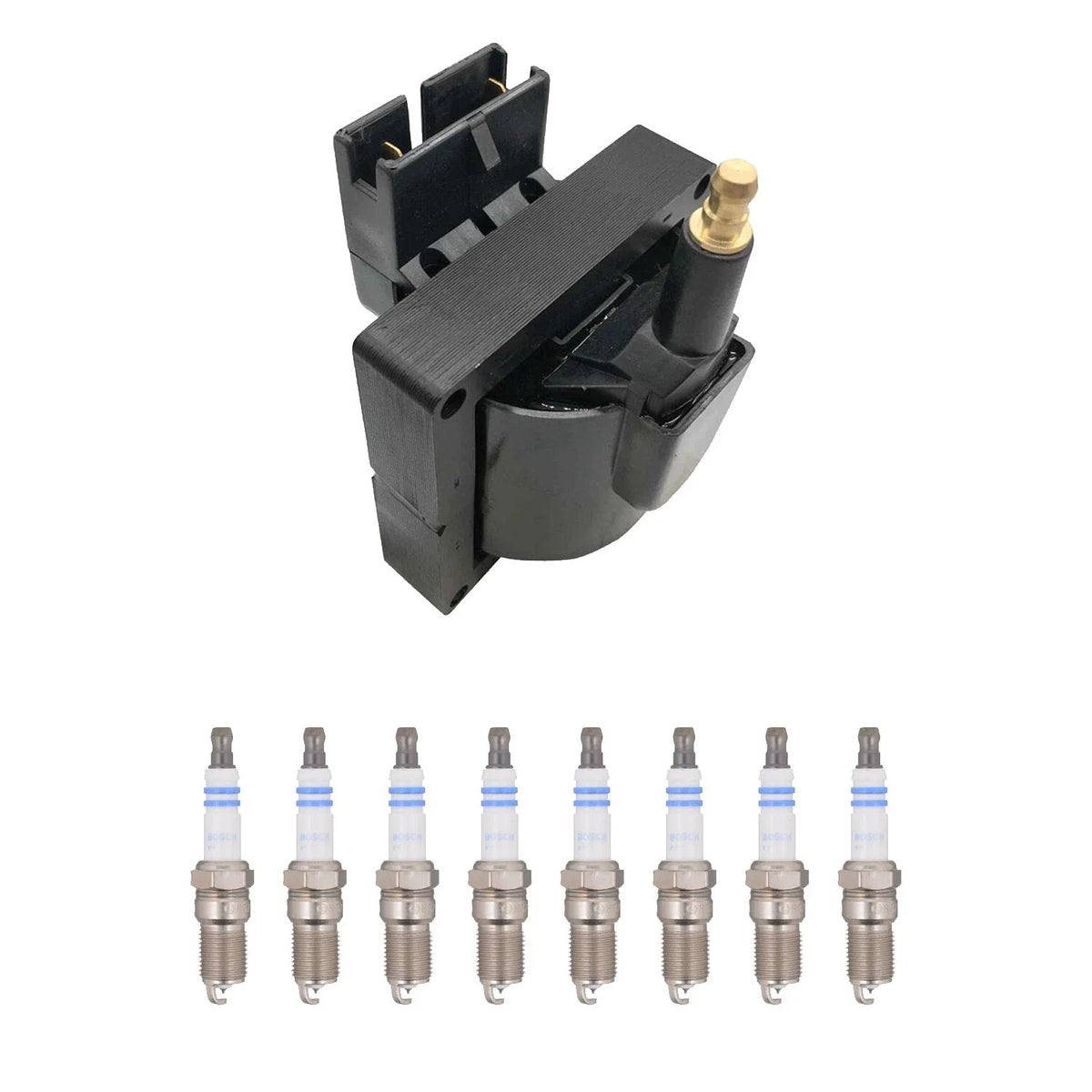 Hitachi Ignition Coil & Bosch 8 Platinum Spark Plugs Kit for F-150 Mustang (N/A)