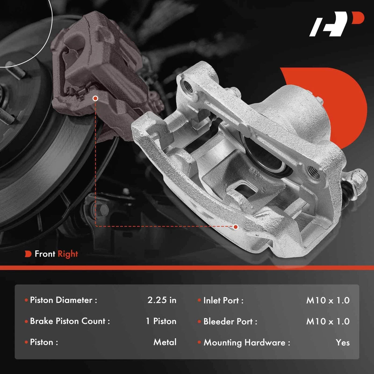 Front Right Disc Brake Caliper & Bracket for Nissan Sentra 2007-2019