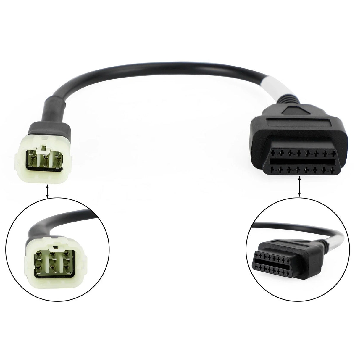 OBD2 6 Pin Diagnostic Plug Adapter for Kawasaki Motorcycle Scooter ATV