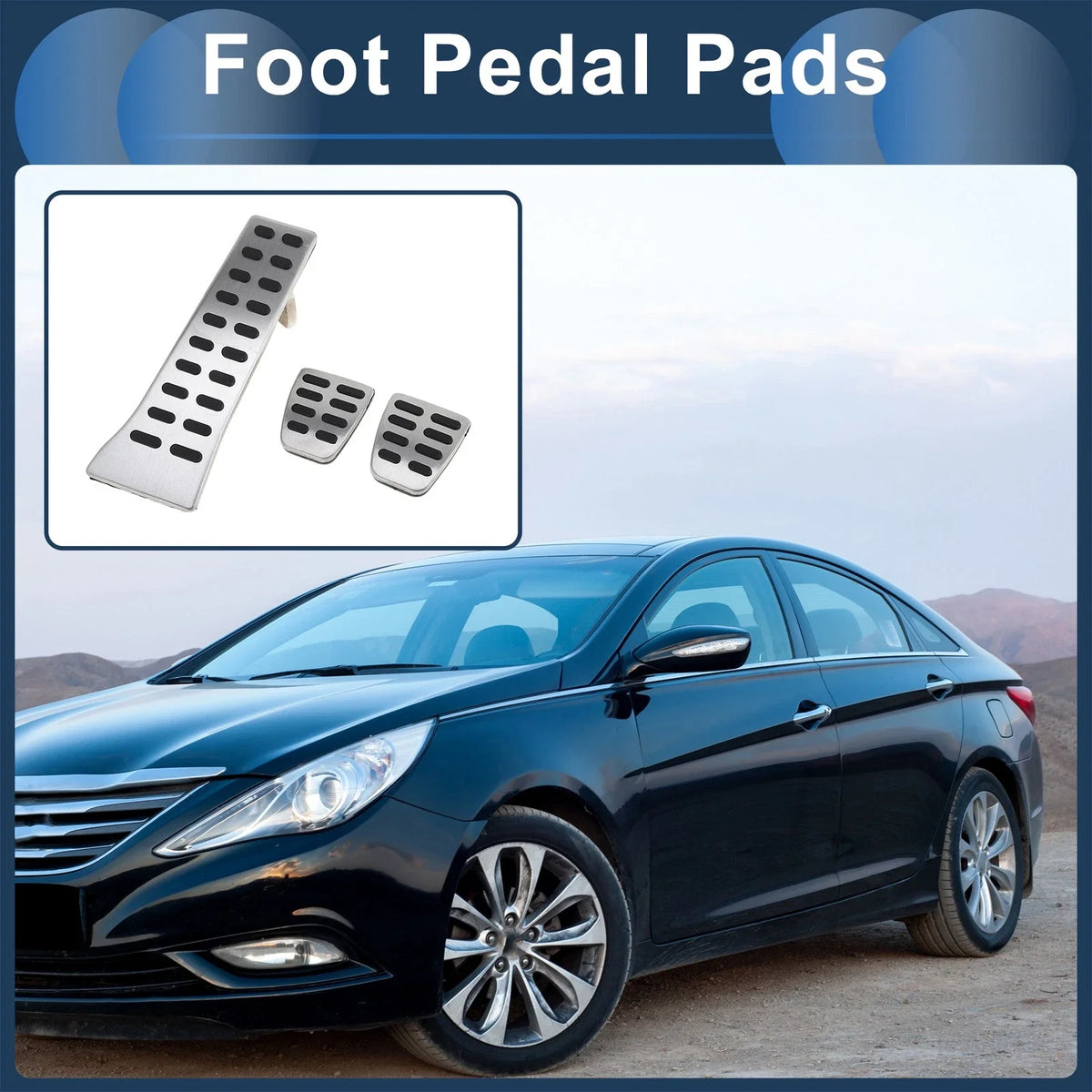 Set of 1 Manual Footrest Pedals Cover for Kia Sorento (2017–2022) Silver Tone