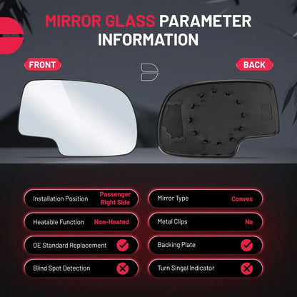 Passenger Mirror Glass for Cadillac Escalade (2002–2006)