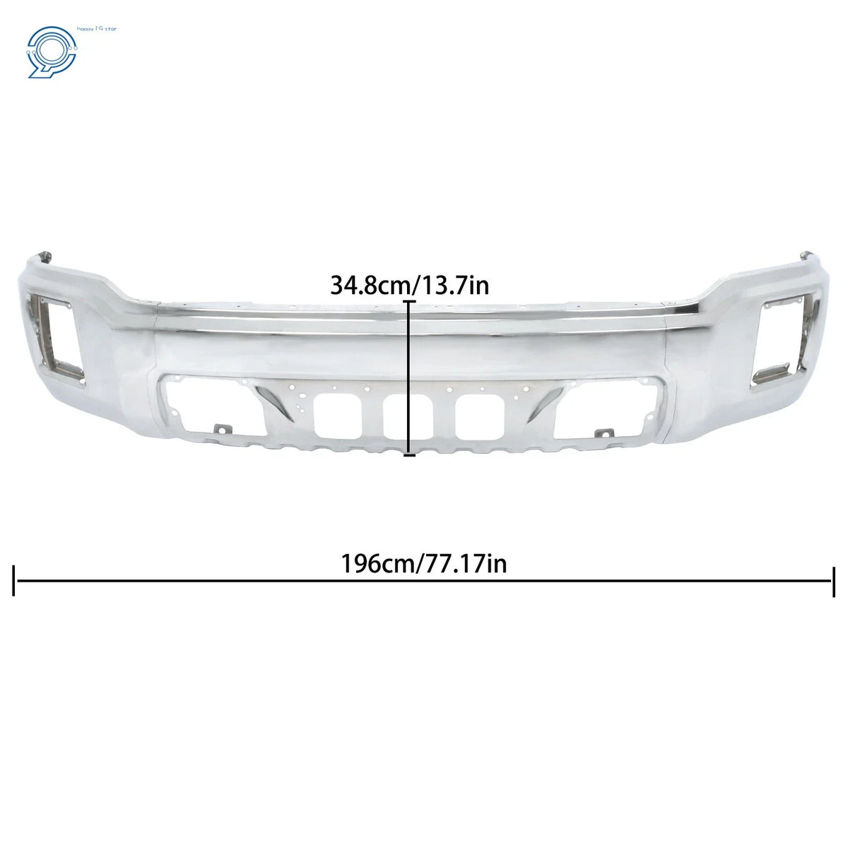 Fog Light Hole Chrome Front Bumper for GMC Sierra 1500 2014-2015