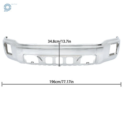 Fog Light Hole Chrome Front Bumper for GMC Sierra 1500 2014-2015