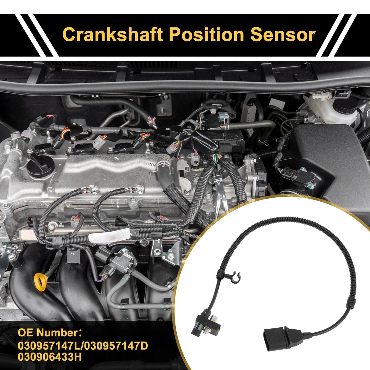 1 Pc Crankshaft Position Sensor No.030957147L for Volkswagen Polo 1.6 98-99